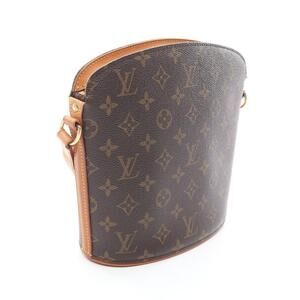 Louis Vuitton Drouot Monogram Shoulder Bag Canvas Leather Brown
